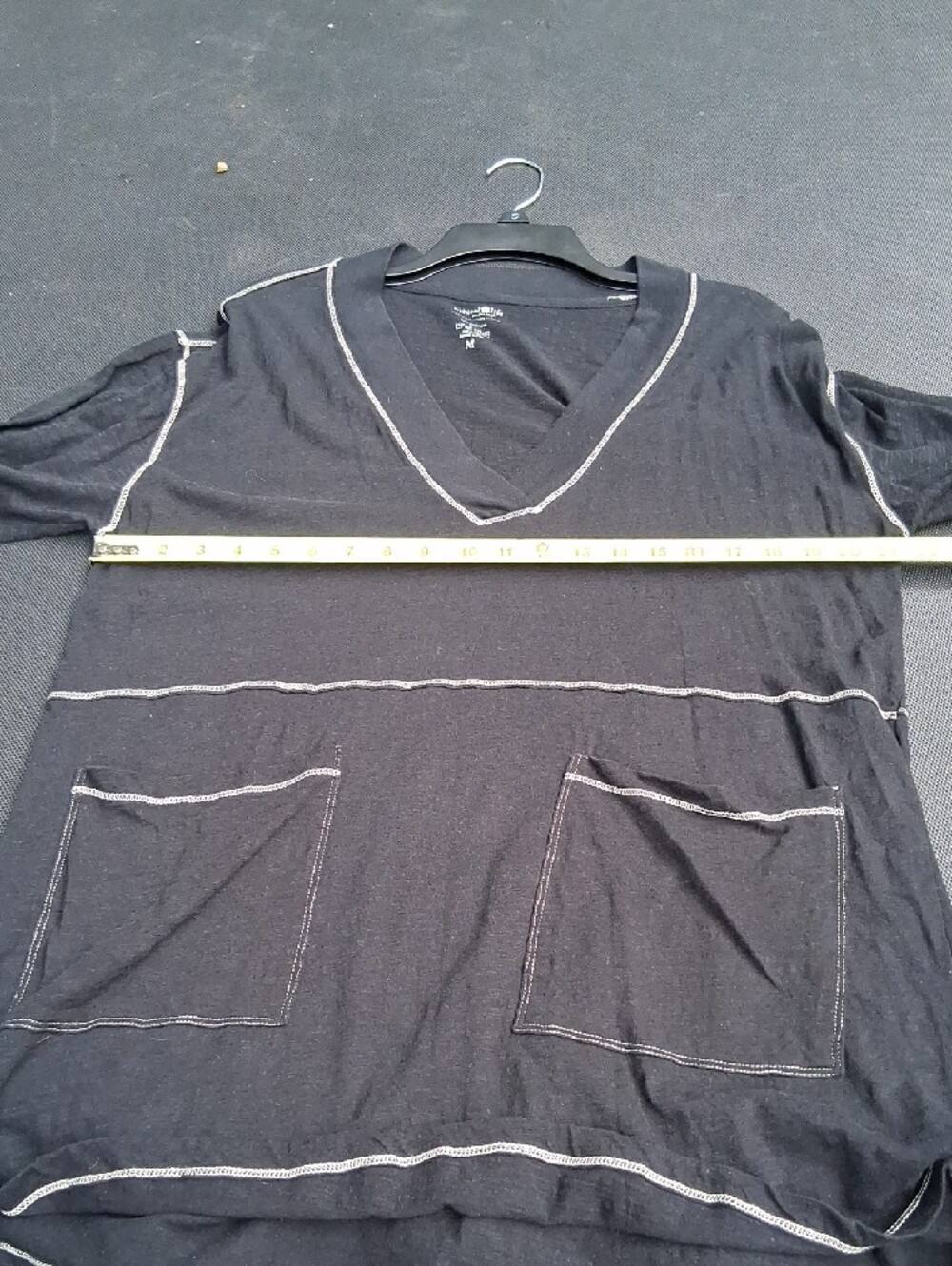 NATURAL LIFE Black V-Neck Tunic with Contrast Stitching - Picture 7 of 9